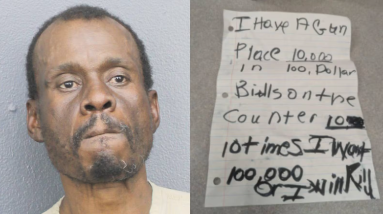 Would-be bank robber threatened teller with note, left empty-handed, FBI says